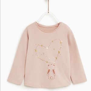 Gold Printed Pink T-Shirt from Zara